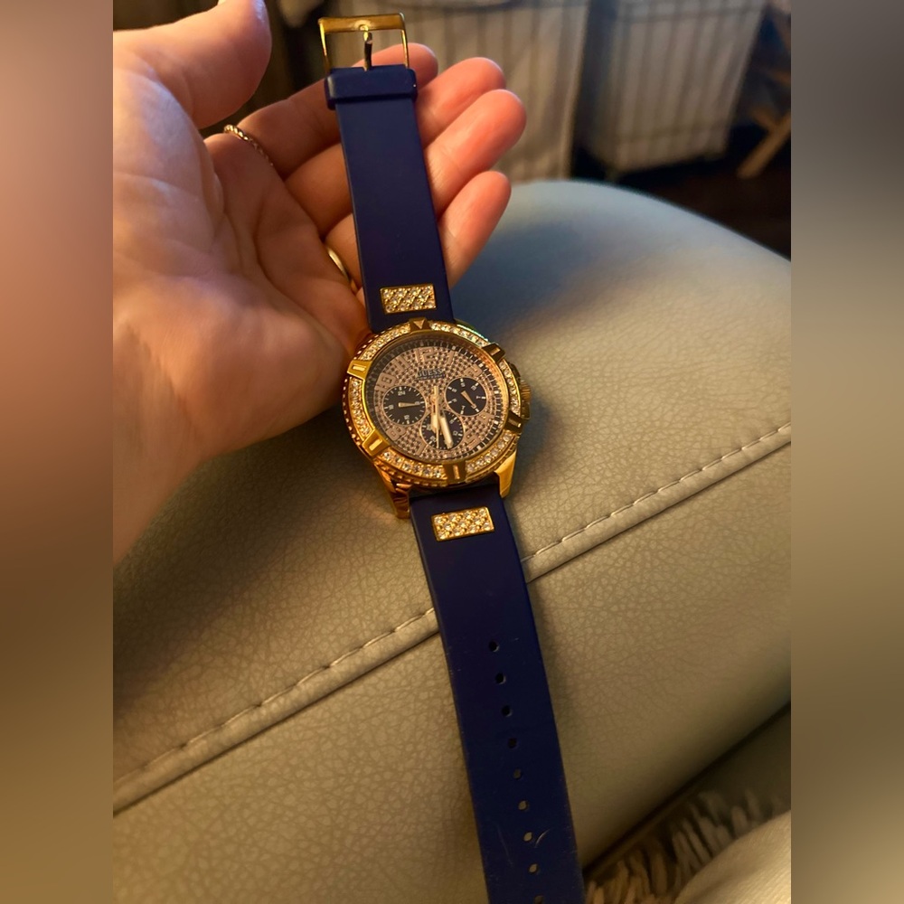 Guess Gold and Navy Chronograph Watch